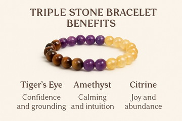 Triple Stone Bracelet Benefits: Tiger's Eye Amethyst Citrine