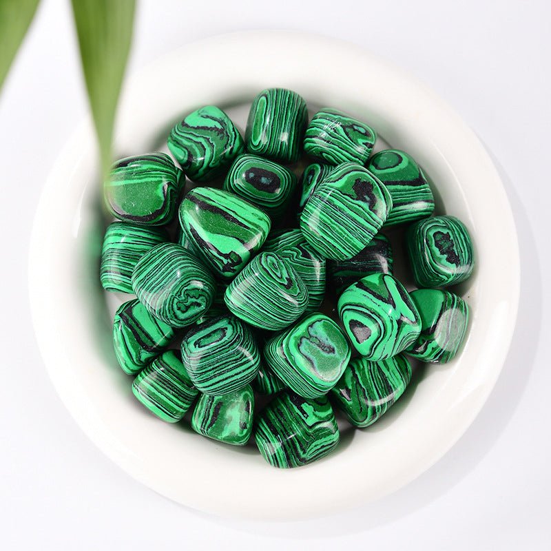 Simulated Malachite tumbles stone for transformation and healing