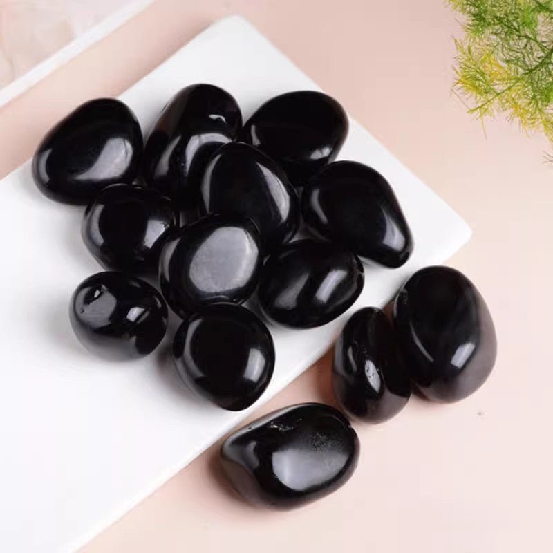 Polished Black Obsidian tumble for grounding and protection