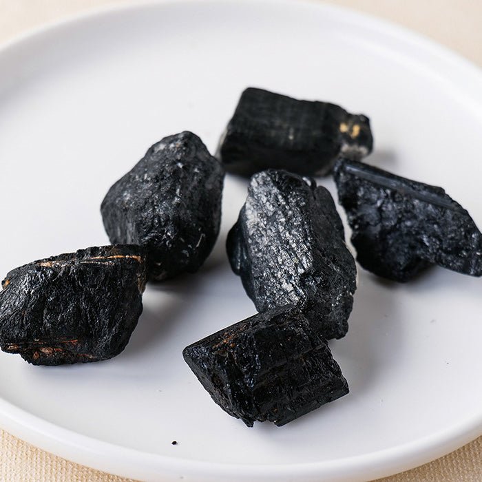 Black Tourmaline raw diffuser stone for powerful grounding and EMF protection