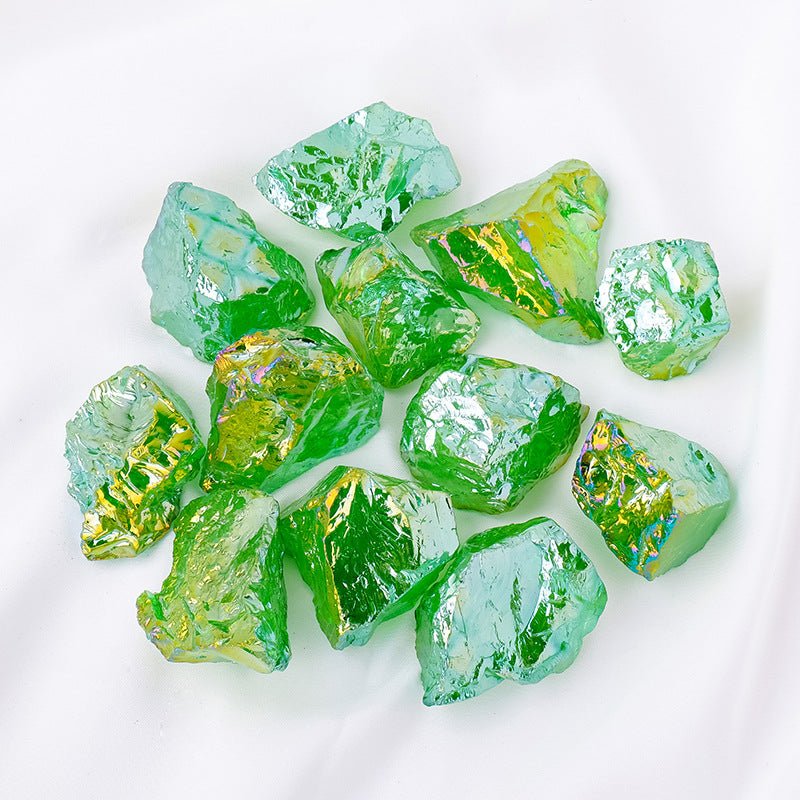 Electroplated Green essential oil diffuser stone for growth, harmony, and heart energy