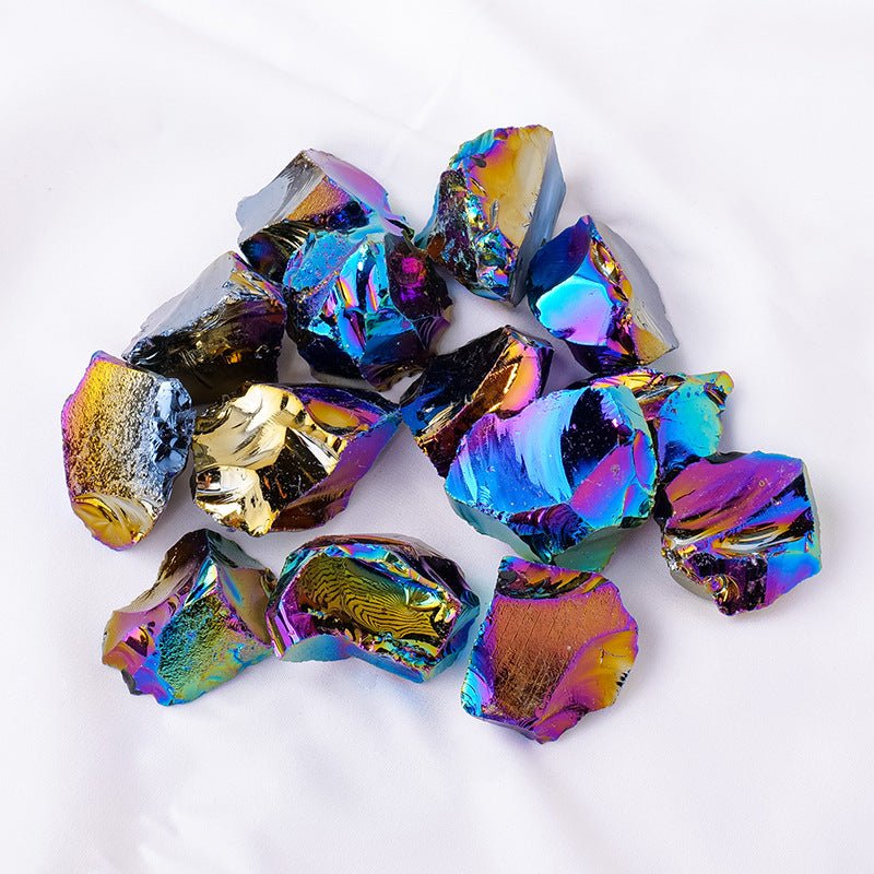 Electroplated Multi-Color iridescent diffuser stone for joy, creativity, and light energy