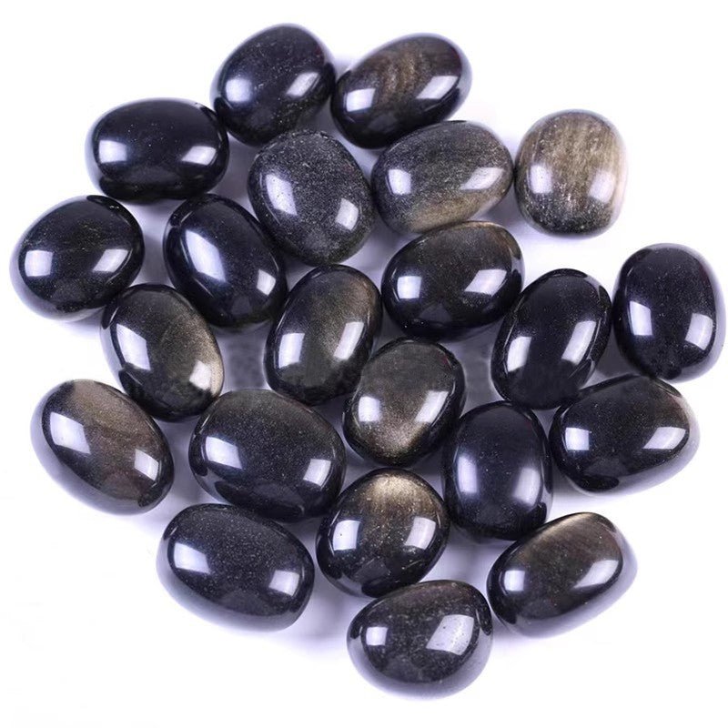 Gold Sheen Obsidian glittering tumble for cleansing and abundance