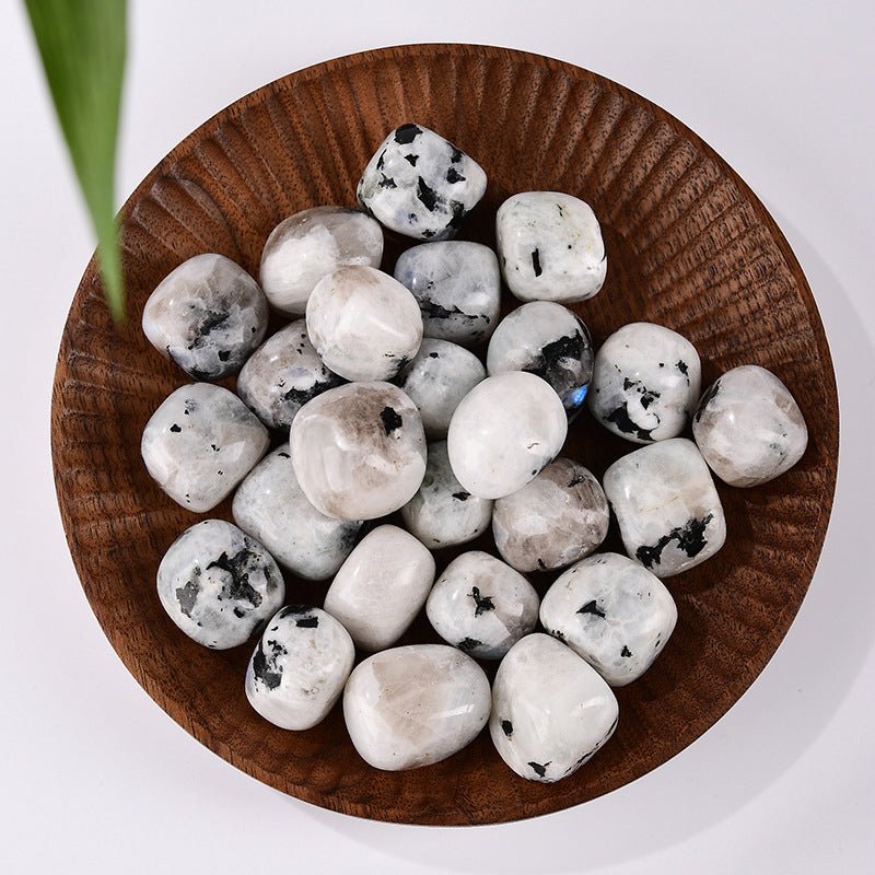 Indian White Moonstone tumbled stone for intuition and new beginnings