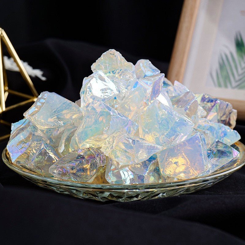 Electroplated Opal diffuser stone with iridescent shine for glamour and light energy