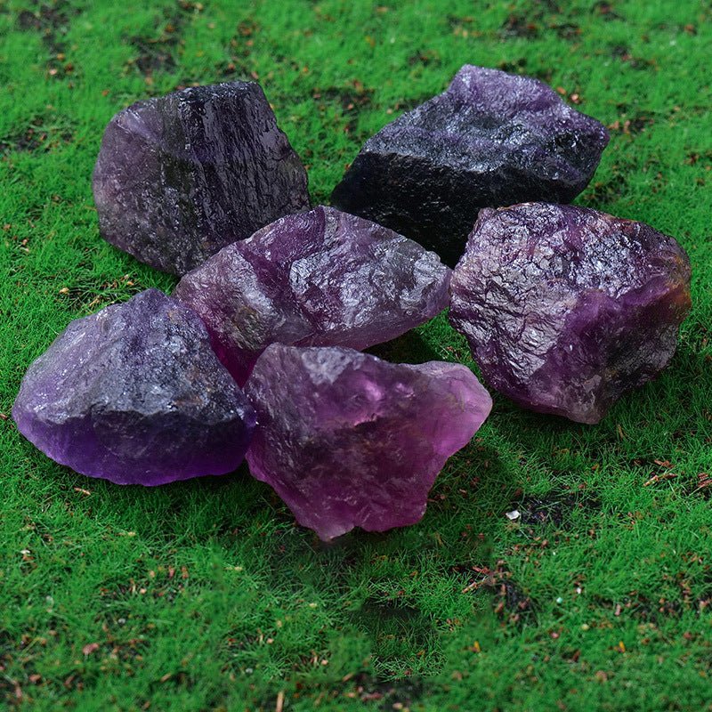 Purple Fluorite raw stone for aromatherapy, aiding intuition and spiritual protection