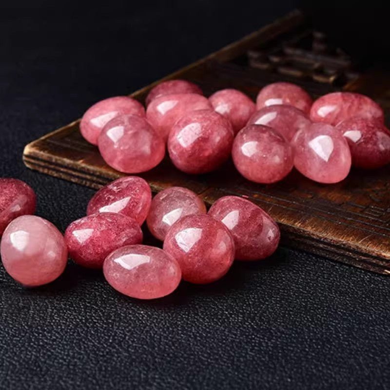 Red Strawberry Quartz tumble with red inclusions for love and joy