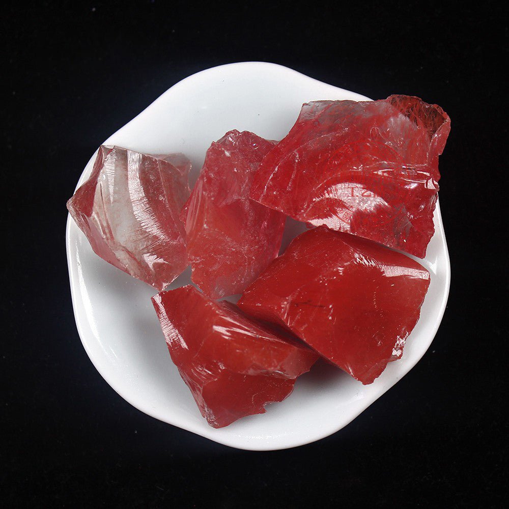 Red Fused Glass essential oil diffuser stone for passion, energy, and vibrant warmth