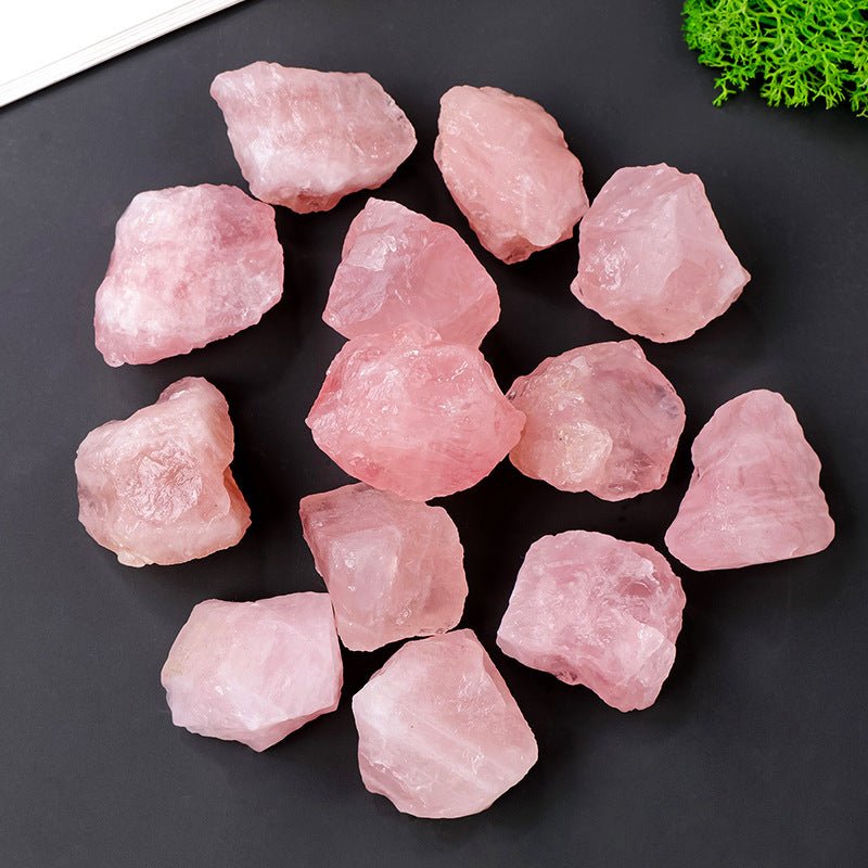 Raw Pink Rose Quartz stone for diffusing essential oils to promote love and emotional healing