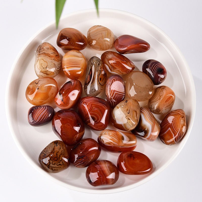Sardonyx striped agate tumble for protection and strength