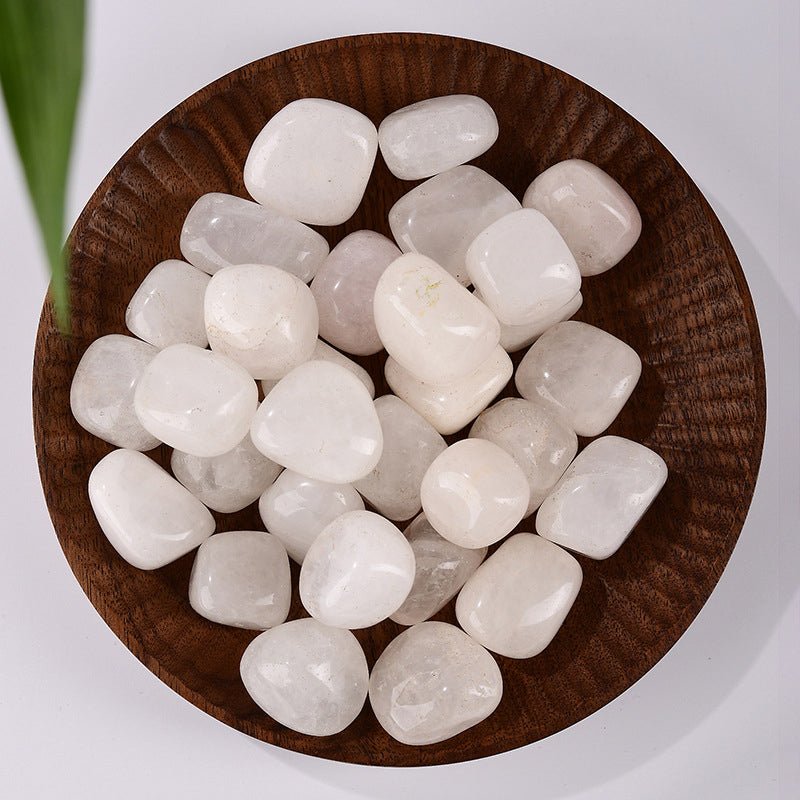 Polished Cotton White Quartz tumbles stone for meditation and energy cleansing