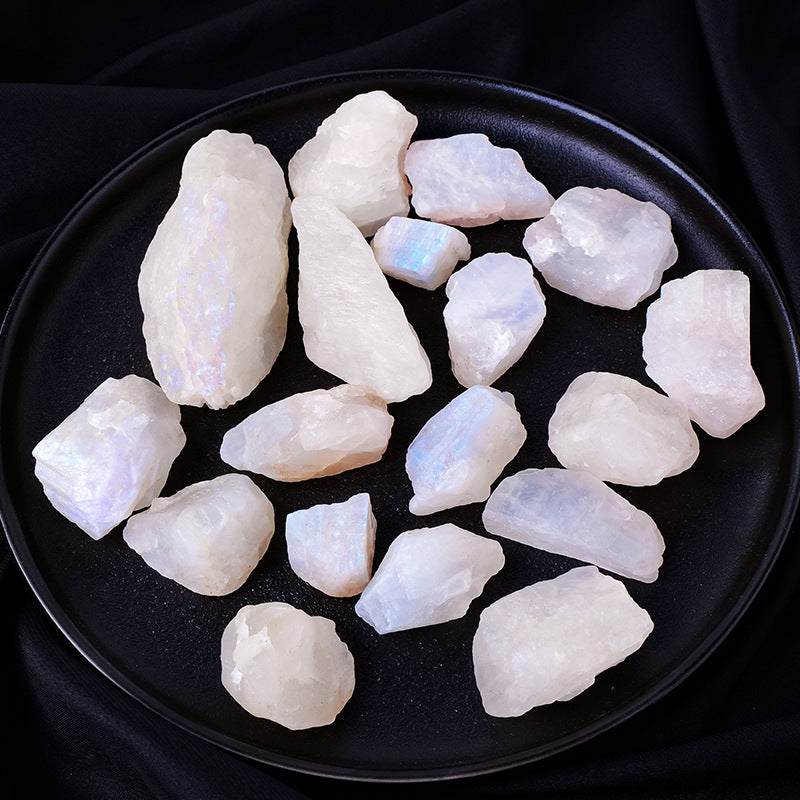 Indian White Moonstone tumbled stone for intuition and new beginnings
