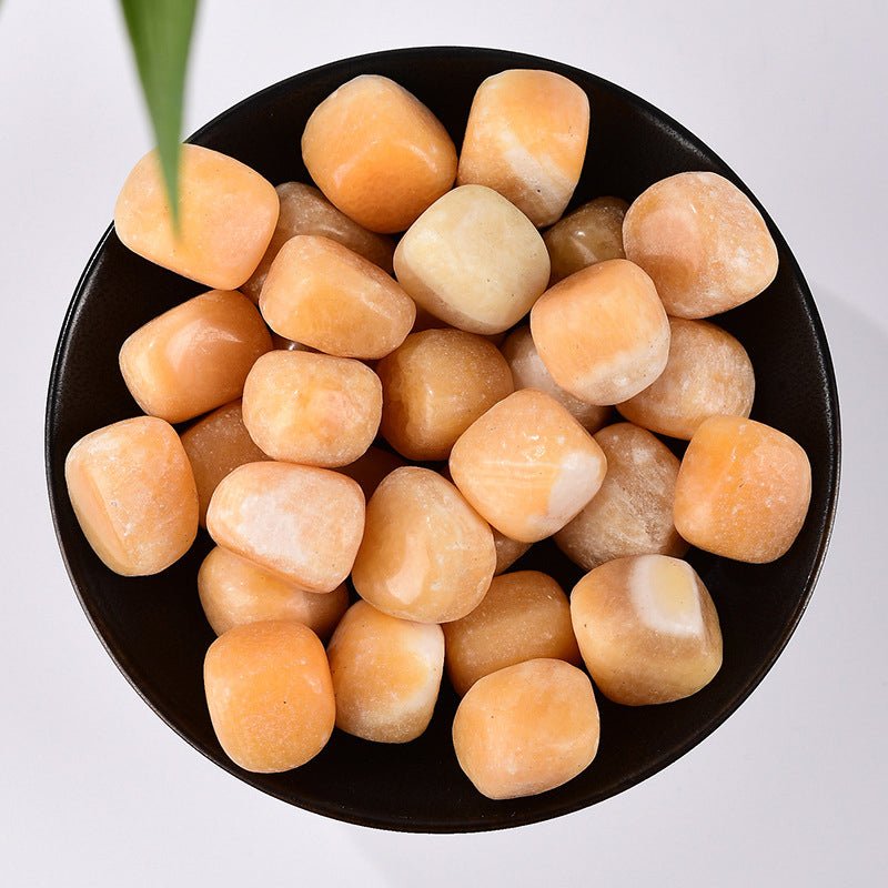 Beige Yellow Jade tumbled stone for harmony and gentle nourishment