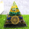 Multi-layer crystal point pyramid for amplifying energy and intention during meditation.