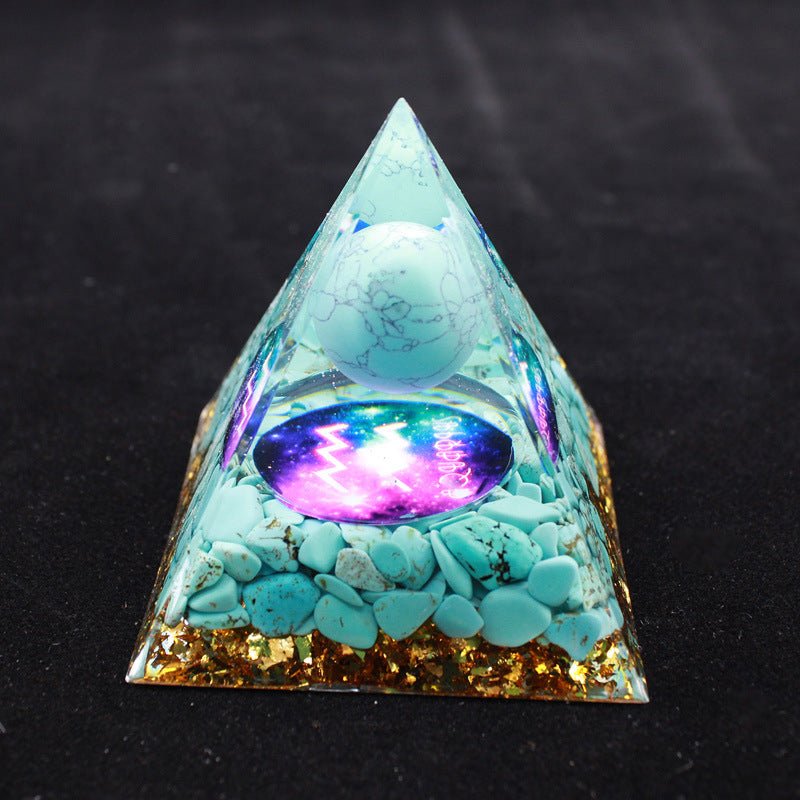 Aquarius Glow in the Dark Pyramid for innovation, community, and awakening. A unique and futuristic decor piece.