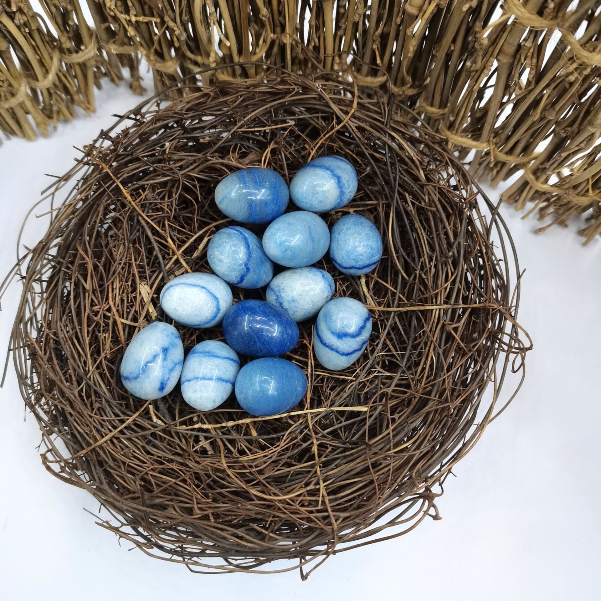 Blue Aventurine crystal egg for calming energy, perspective, and peaceful expression