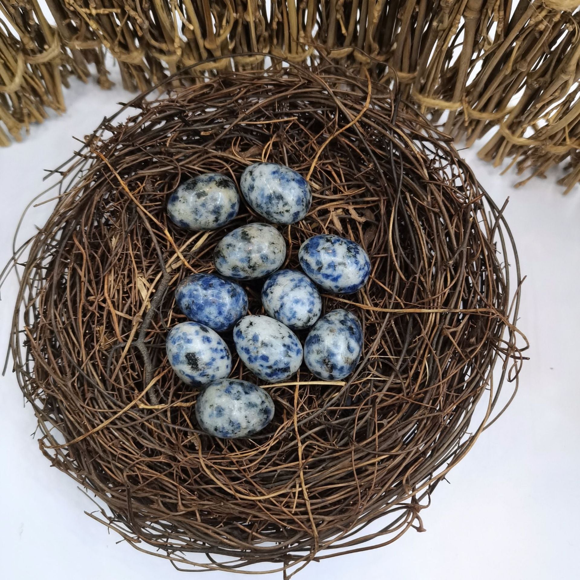 Blue Dot Stone crystal egg for calming the mind and promoting serene communication