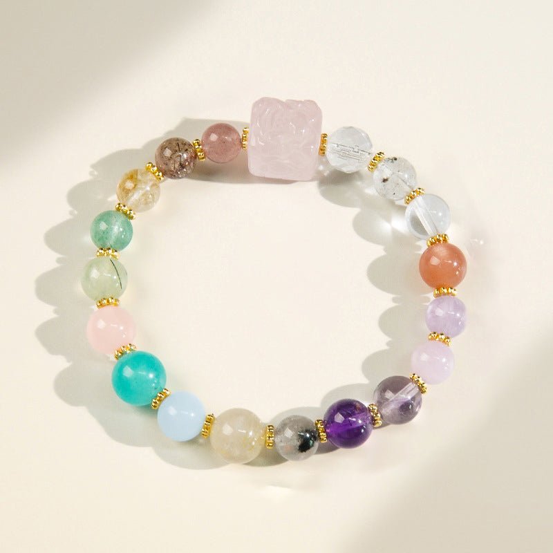 Experience the synergy of seven powerful crystals in this versatile bracelet for wealth, love, and healing.