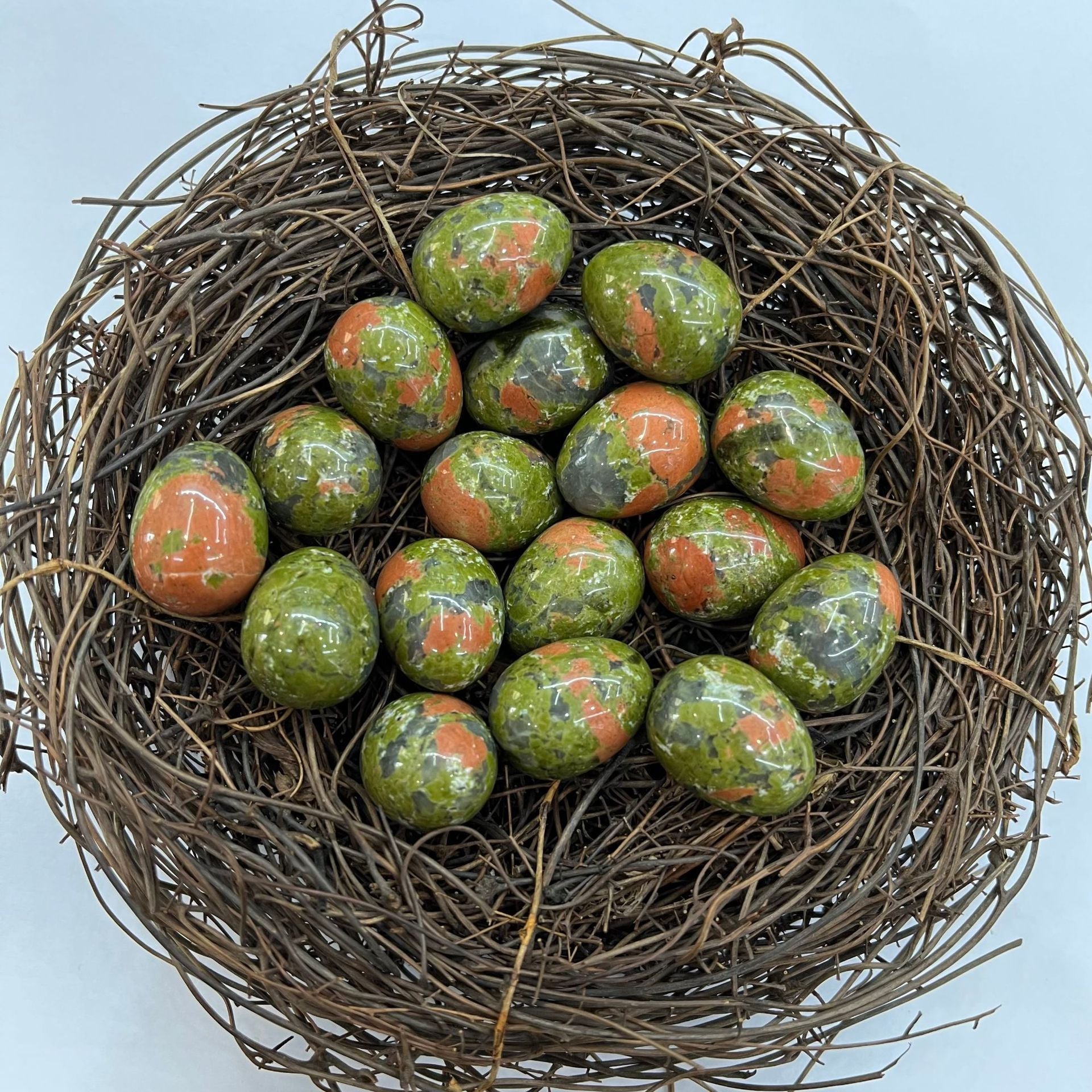 Green Flower Stone egg for growth, renewal, and connecting with nature's energy