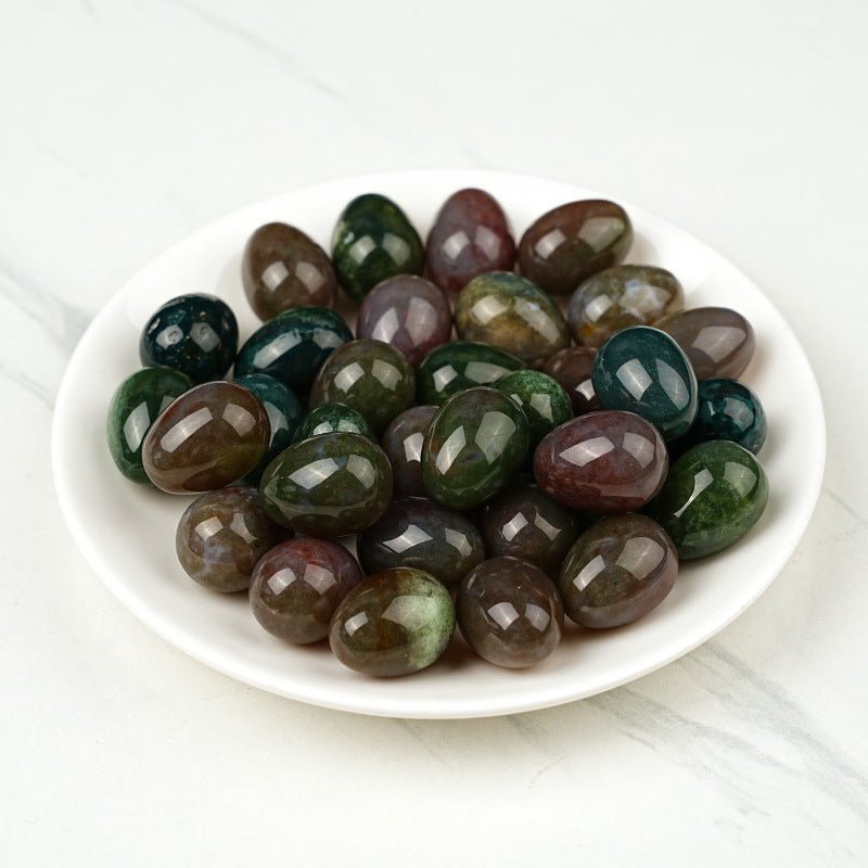 Indian Agate crystal egg for stability, grounding, and connecting to earthly energy