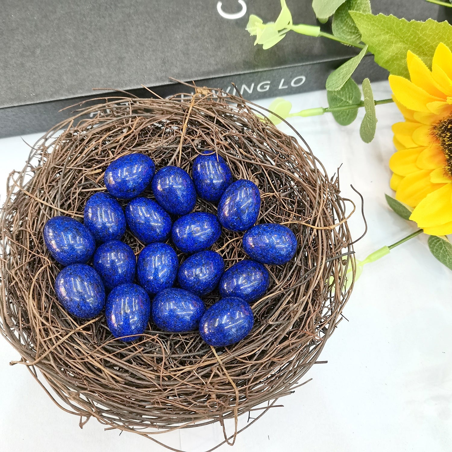 Treated Lapis Lazuli crystal egg for enhancing wisdom and self-awareness