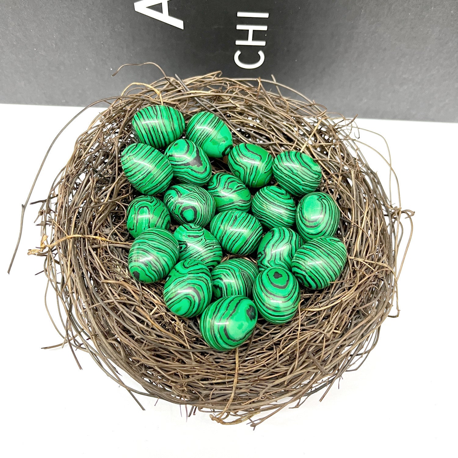 Malachite crystal egg for transformation, heart healing, and absorbing negative energy