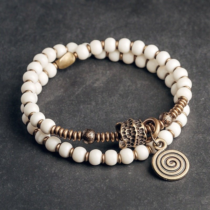 Stackable boho bracelet made of brass beads