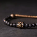 Adjustable unisex bracelet made of porous lava stones