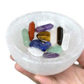 Hold your sacred crystals in this glowing Moroccan Selenite bowl to continuously cleanse and recharge their energy.
