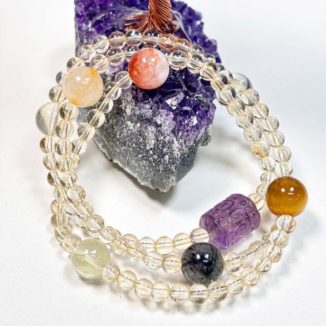 Wear this powerful crystal choker necklace with Yellow Aura Quartz as a talisman for spiritual protection and prosperity.