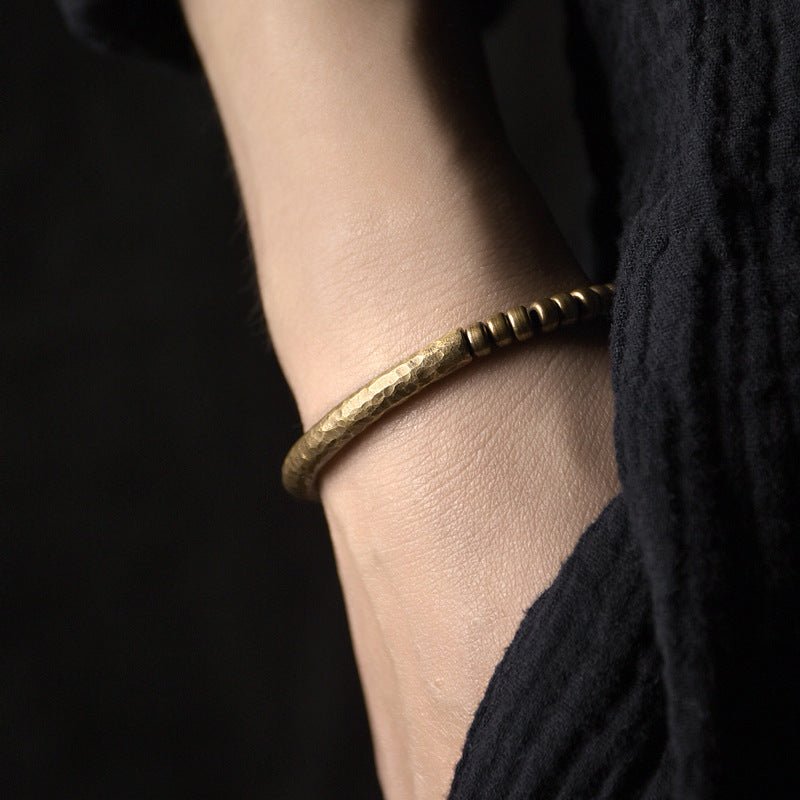 Handmade adjustable copper bracelet, minimalist stacking cuff