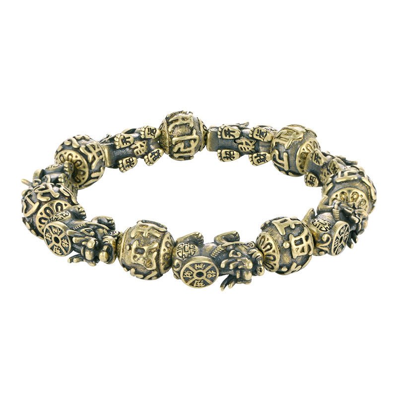Solid Brass Pi Yao Wealth Bracelet, money attracting talisman