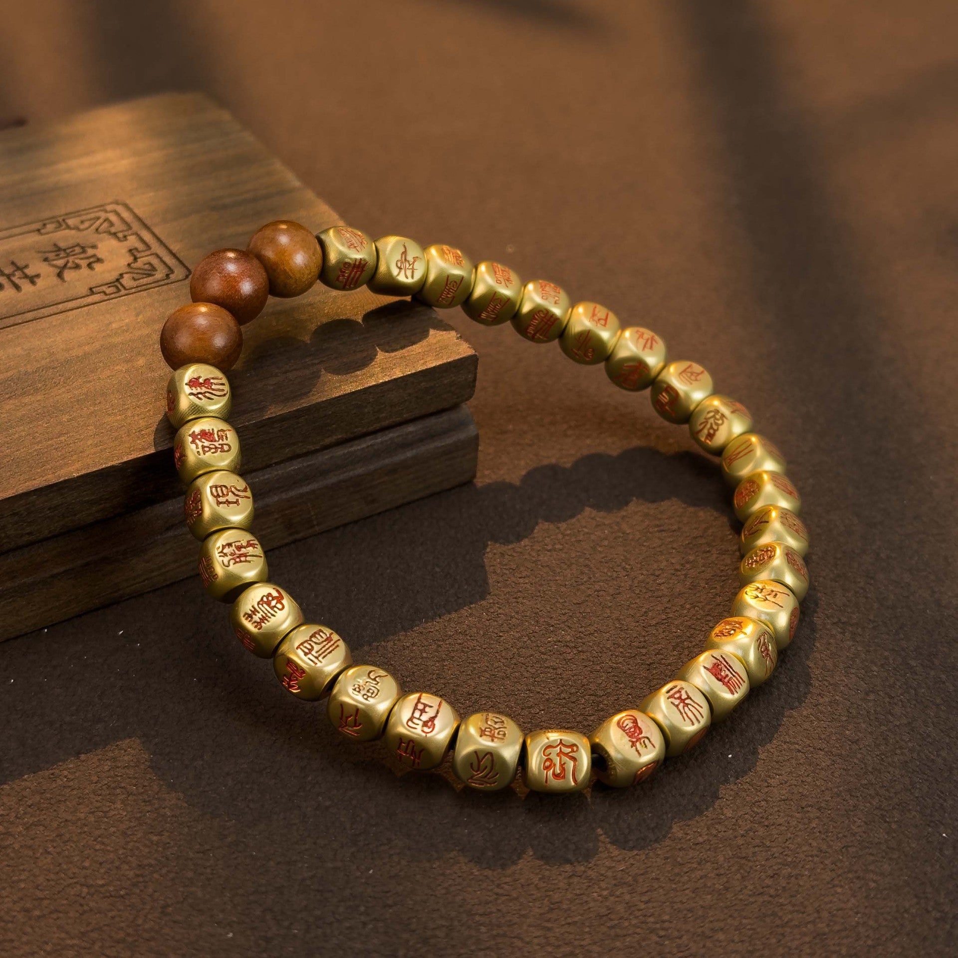 A spiritual protection bracelet for positive energy, carrying the powerful Taoist Golden Light Mantra.