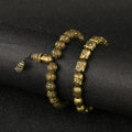 Antique brass Amitabha Buddha stacking ring bracelet, a spiritual and stylish accessory for mindful wear.