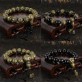Meditation bracelet for protection with sacred mantra beads