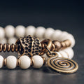 Two-layer brass bead bracelet for energy balancing