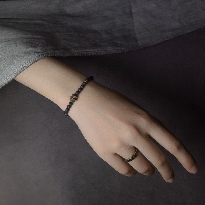 Lava stone essential oil bracelet for aromatherapy and grounding