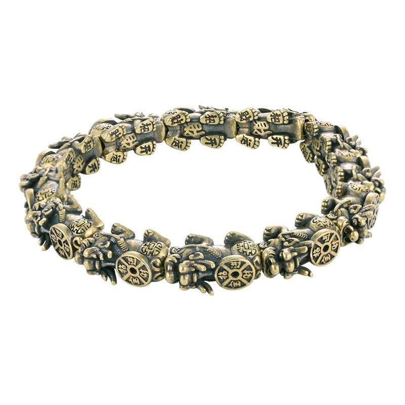 Pi Yao Wealth Bracelet in solid brass, a unisex money attracting talisman.