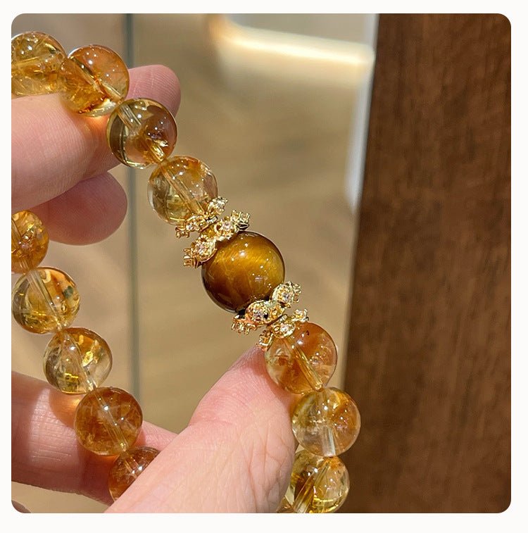 Wealth Manifestation Bracelet with Tiger's Eye and Citrine stones for attracting abundance and success.