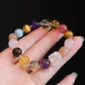 Bold 10MM beaded bracelet combining Tiger's Eye for protection, Citrine for wealth, and Amethyst for intuition.