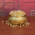 An elegant and substantial solid brass Feng Shui bowl, serving as both a powerful wealth symbol and a striking decor piece.