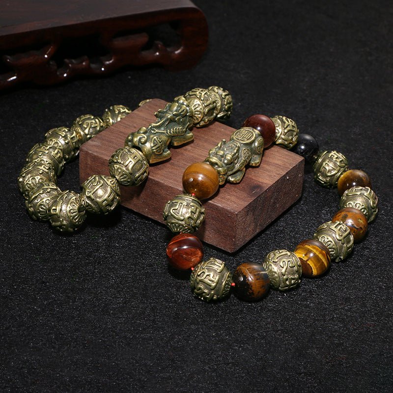 A powerful daily talisman: the black obsidian Pi Yao bracelet with sacred mantra for spiritual protection and attracting abundance.