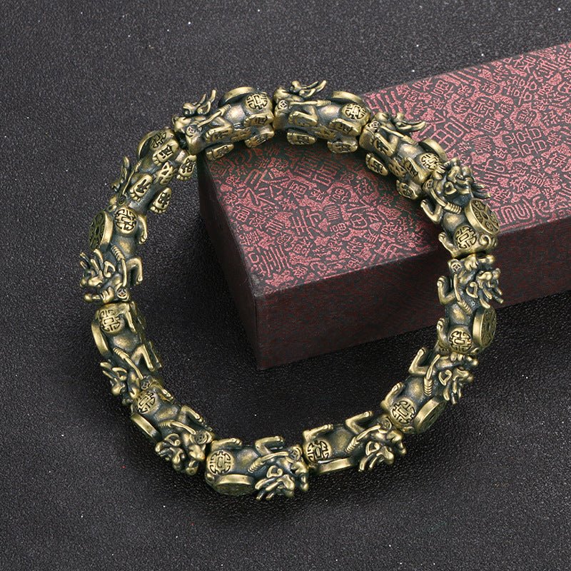 Solid Brass Pi Yao Bracelet for wealth and abundance.