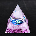 Virgo Zodiac Pyramid for organization, healing, and purity. The glowing crystal helps to clear and focus energy.