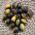 Yellow Tiger's Eye crystal egg for confidence, willpower, and attracting prosperity