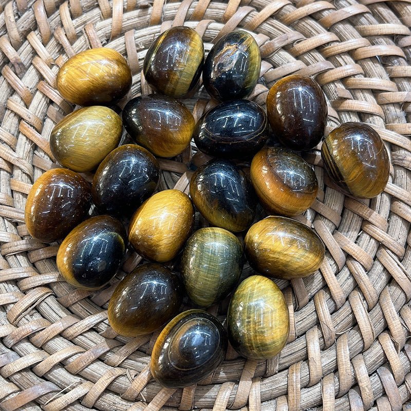 Yellow Tiger's Eye crystal egg for confidence, willpower, and attracting prosperity