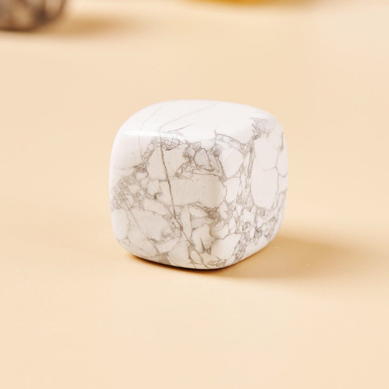 White Howlite crystal incense holder for calming anxiety and promoting mindful awareness.