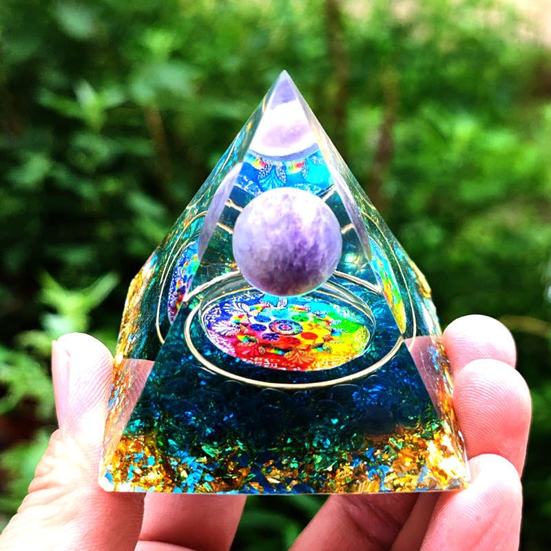 Starry night design crystal pyramid for dreamwork and expanding consciousness.