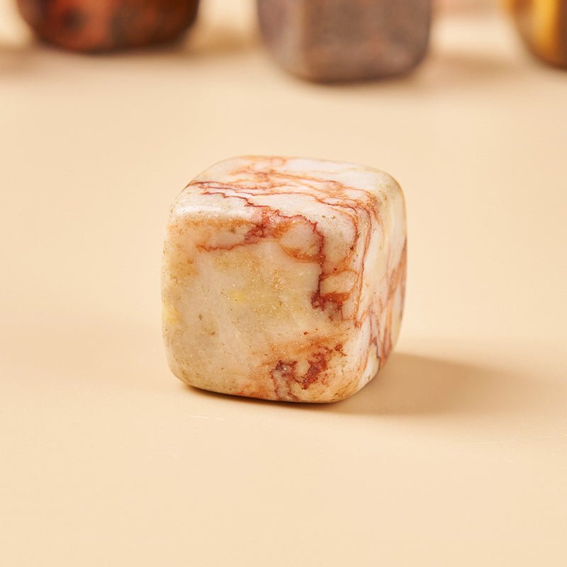 Red Net Stone incense holder with hole, for vitality and strengthening life force energy on your altar.
